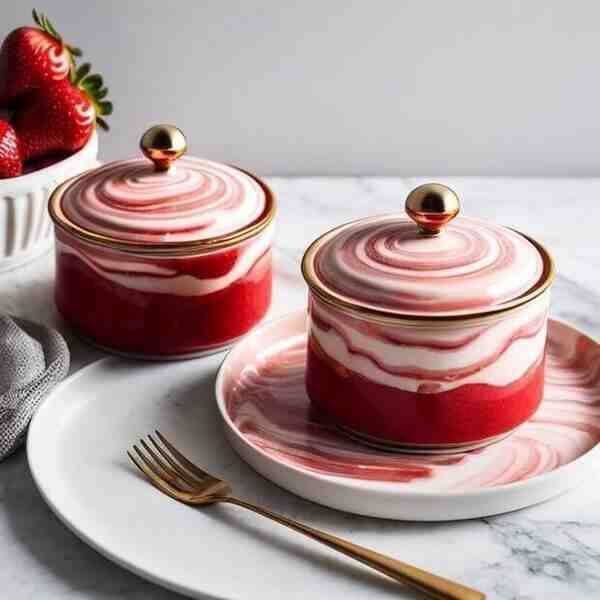Желе Клубника со сливками мраморная